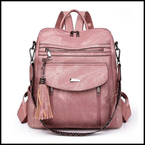 PU Leather Convertible Backpack Purse Fashion Travel Shoulder Bag Multi-Pocket main image 5